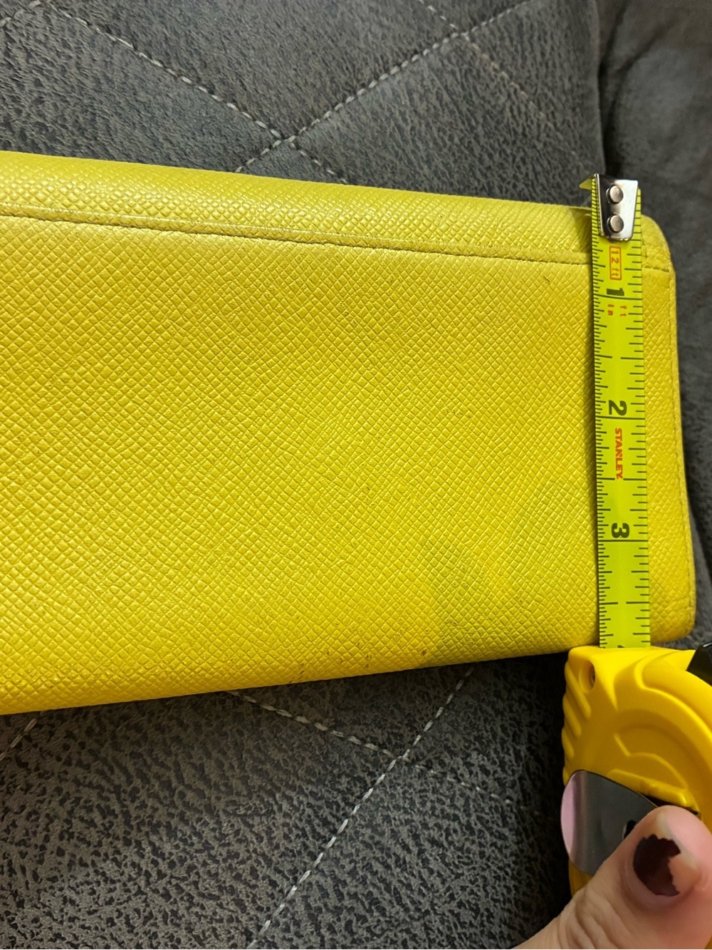MCM Yellow Textured Leather Continental Wallet with Gold Logo Hardware - Picture 6 of 6